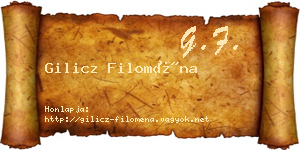Gilicz Filoména névjegykártya